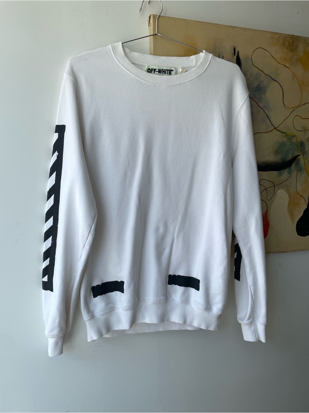 Off-White c/o Virgil Abloh White Crewneck Sweatshirt Medium